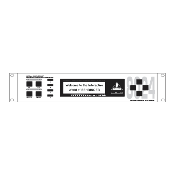 Behringer ULTRA-CURVE PRO DSP8024 Technical Specifications