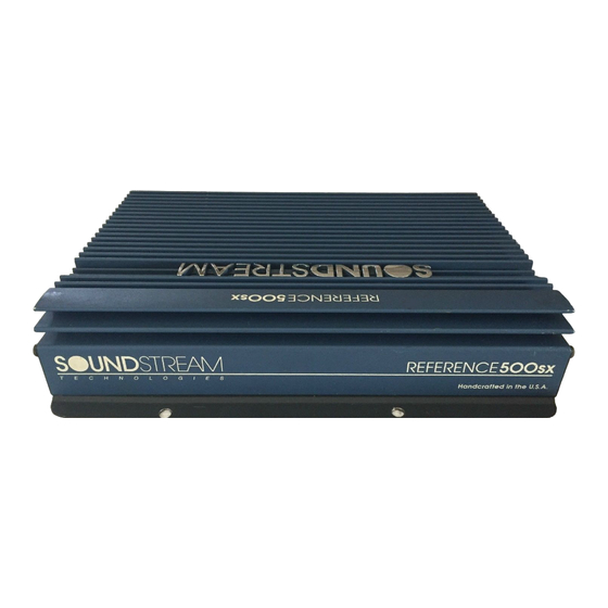 Soundstream Reference 1000sx Owner's Manual And Installation Manual