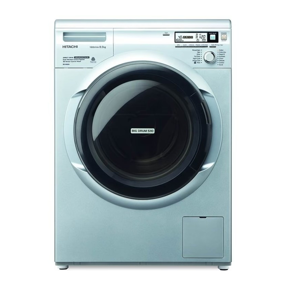 Hitachi BD-W85SV Front Loading Washer Manuals
