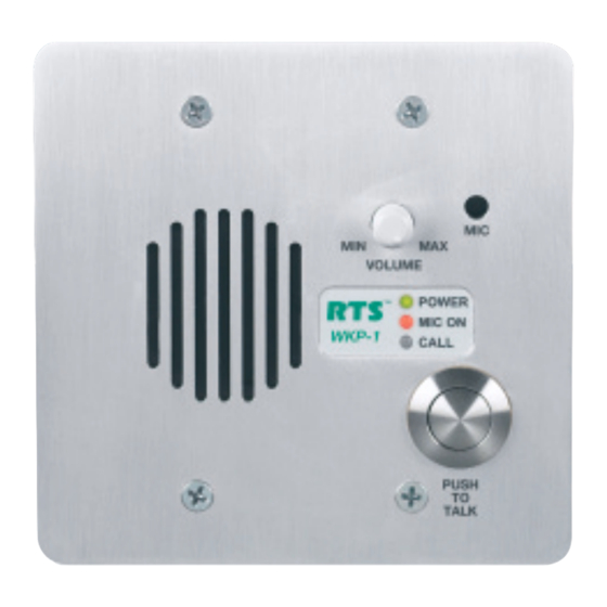 RTS WKP-1 Quick Start Manual