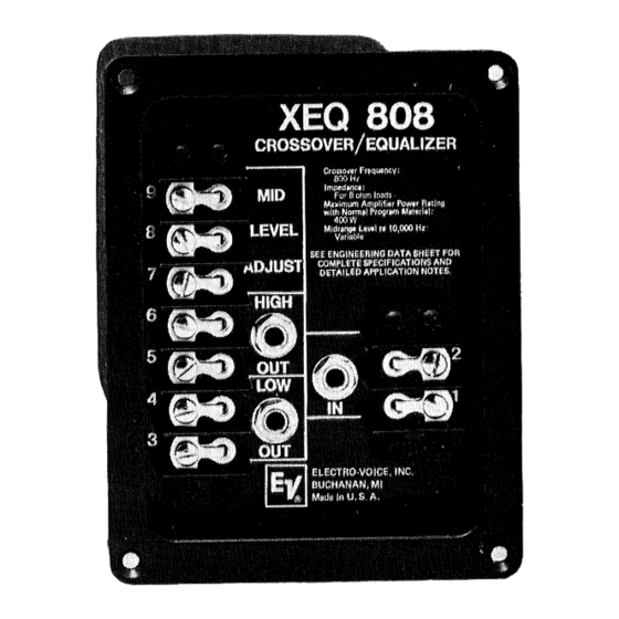 Electro-Voice XEQ 808 Specifications