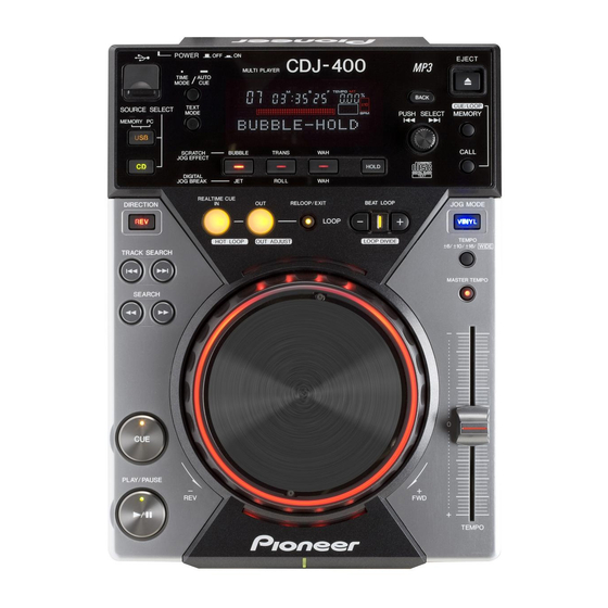 Pioneer CDJ-400 Connection Manual