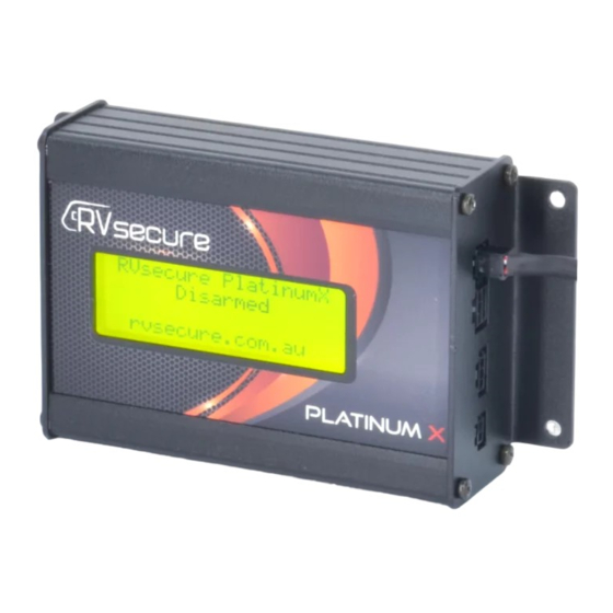 RVsecure PlatinumX MH Operating Manual