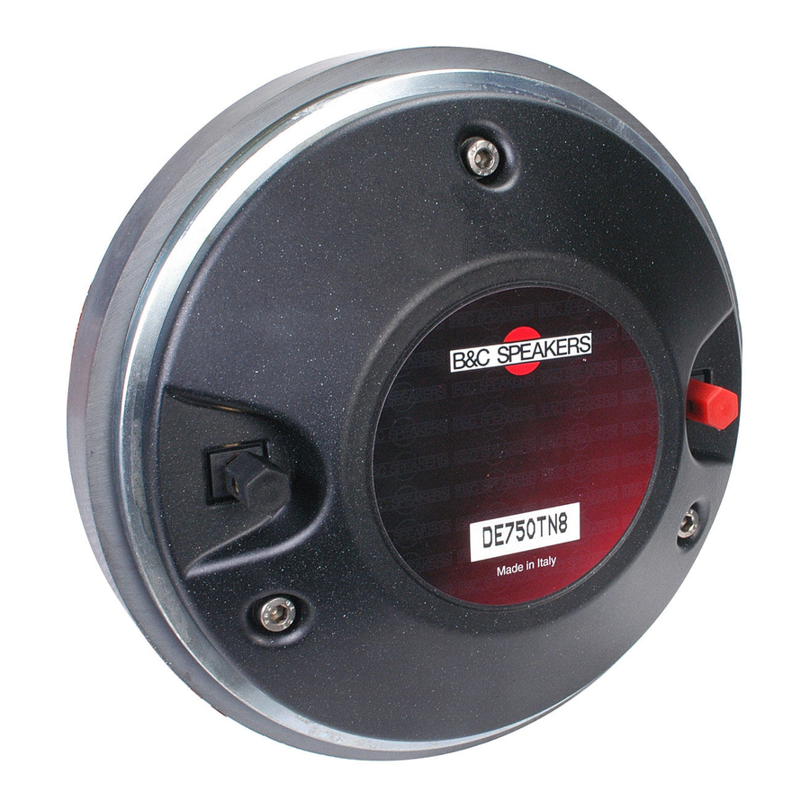 B&C Speakers HF Drivers DE750TN Specifications