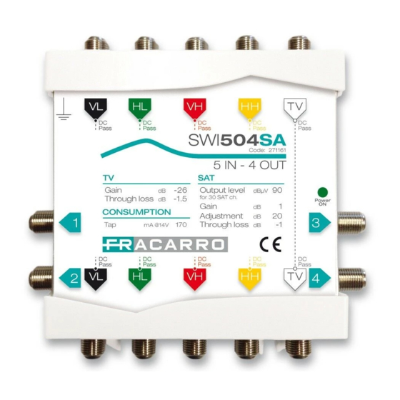 Fracarro MULTISWITCH SWI504SA Operating Instructions Manual