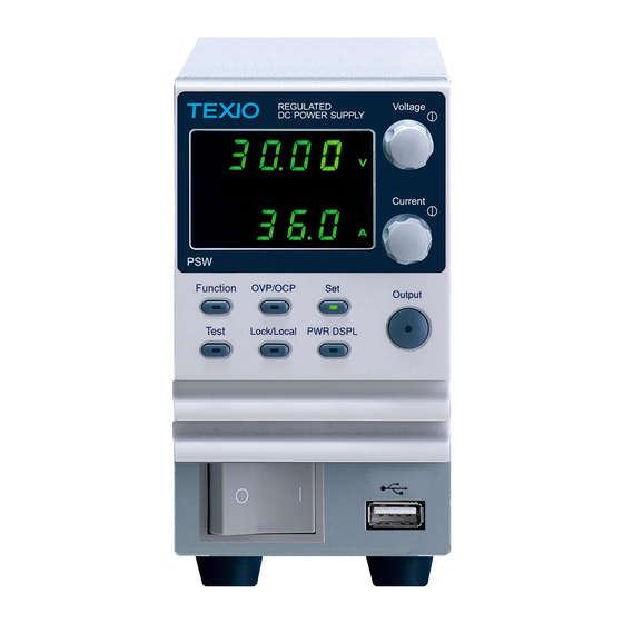 TEXIO PSW Series Instruction Manual