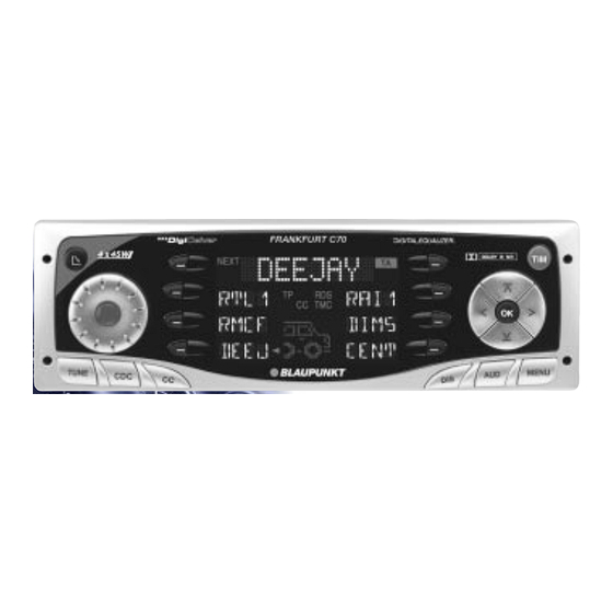 Blaupunkt Frankfurt C70 Car Radio/Stereo Manuals