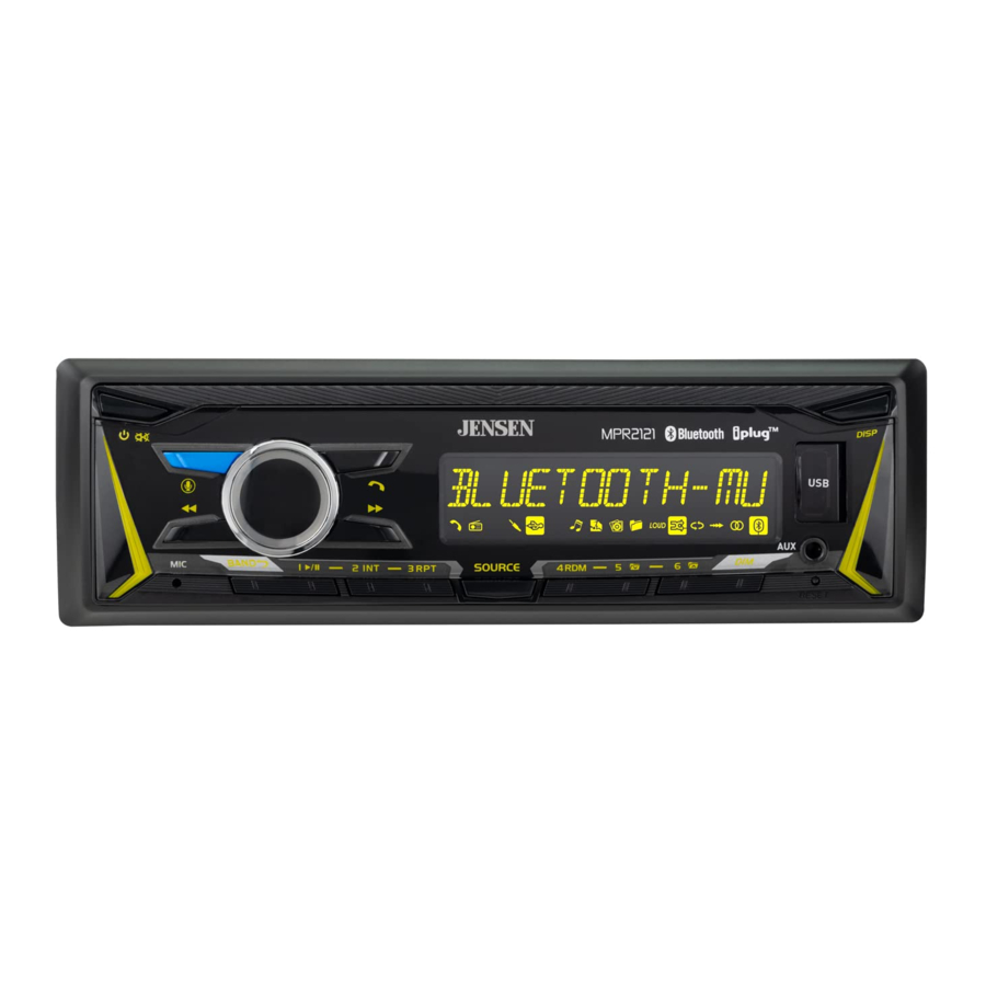Jensen MPR2121 - Mechless Receiver Manual