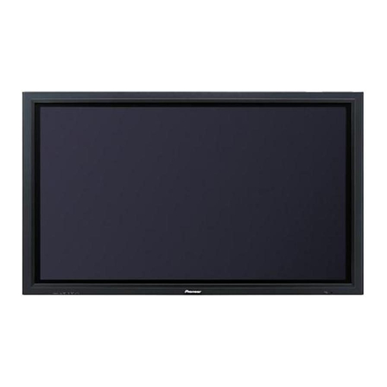 Pioneer PDP-60MXE20 Display Monitor Manuals