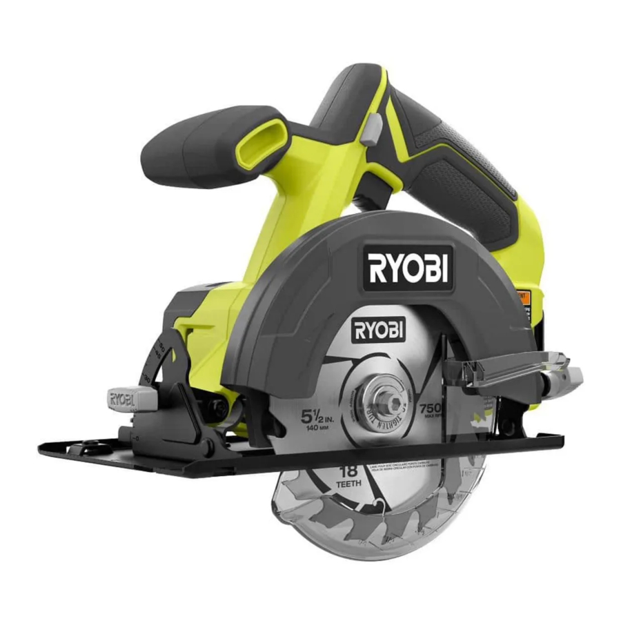 Ryobi PCL500 - 5-1/2 in. ONE+ 18V CIRCULAR SAW Manual