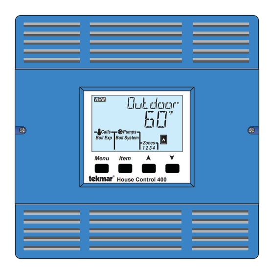 Tekmar tN2 house control 400 Installation And Operation Manual