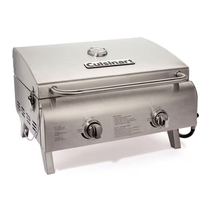 Cuisinart CGG-306 - Tabletop Grill Manual