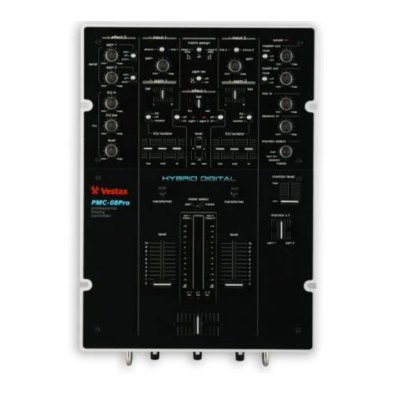 Vestax PMC-08Pro Owner's Manual