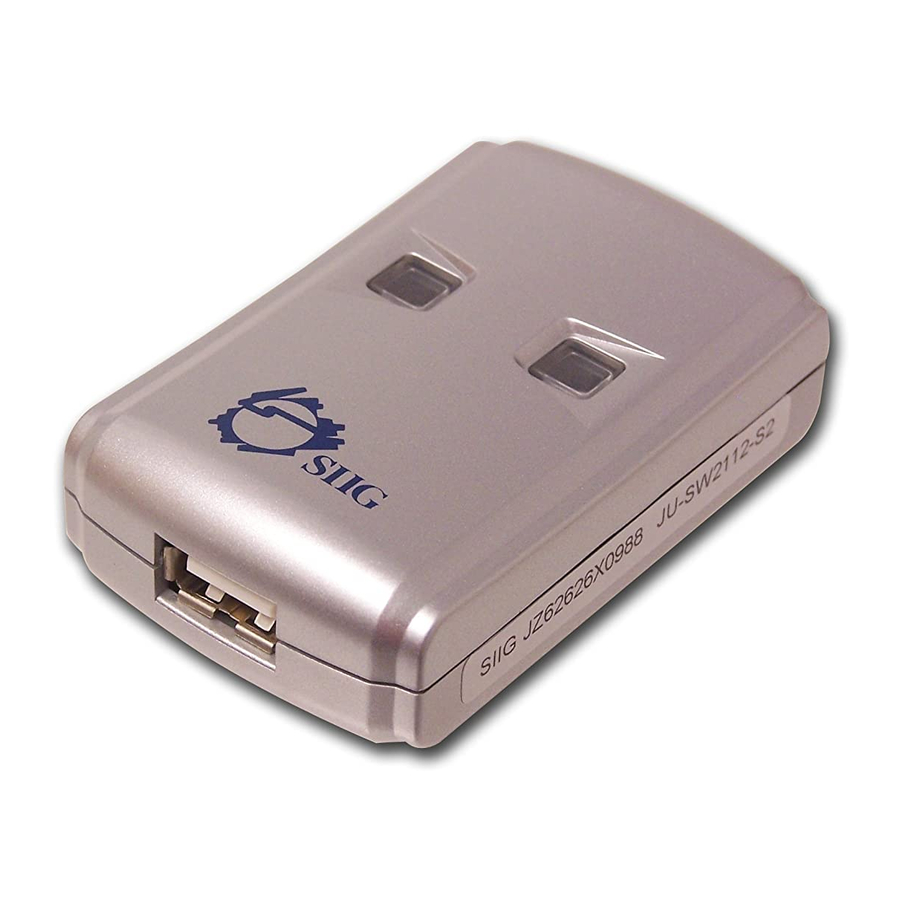 Siig usb 2 0 switch quick installation manual pdf download manualslib