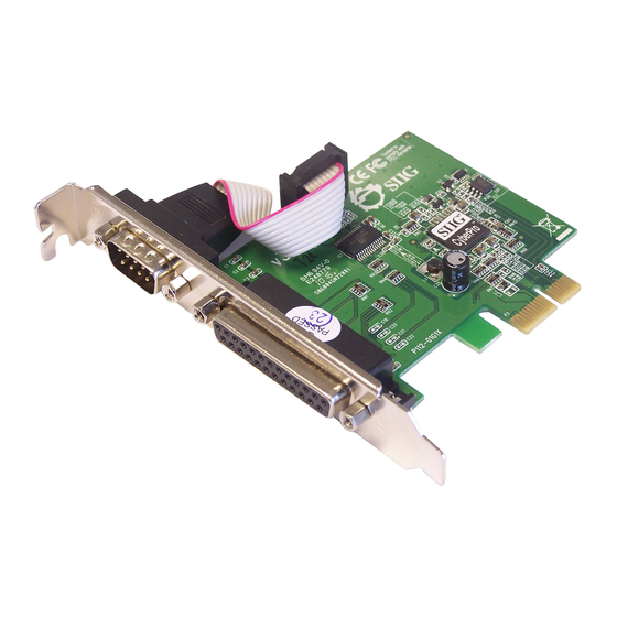 SIIG CYBER PCI I/O QUICK INSTALLATION MANUAL Pdf Download | ManualsLib