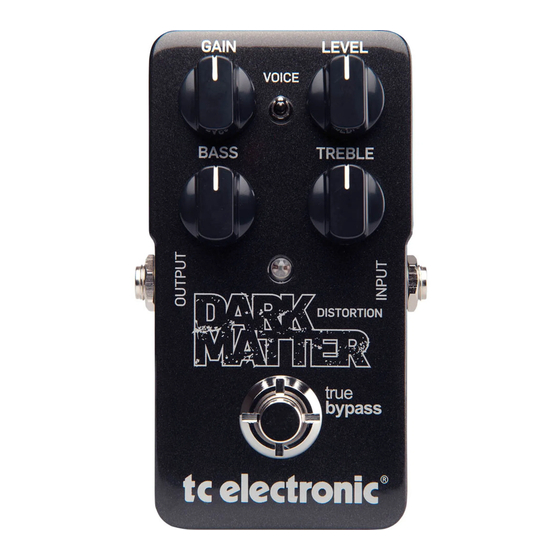 TC Electronic DARK MATTER DISTORTION User Manual