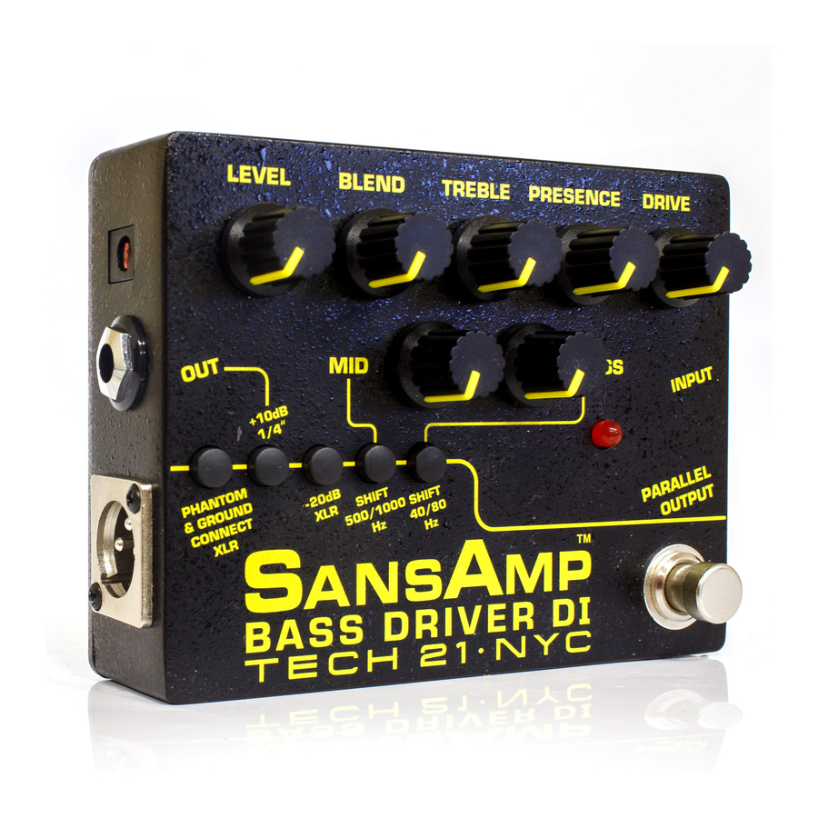 TECH 21 SANSAMP BASS DRIVER DI MANUAL Pdf Download | ManualsLib