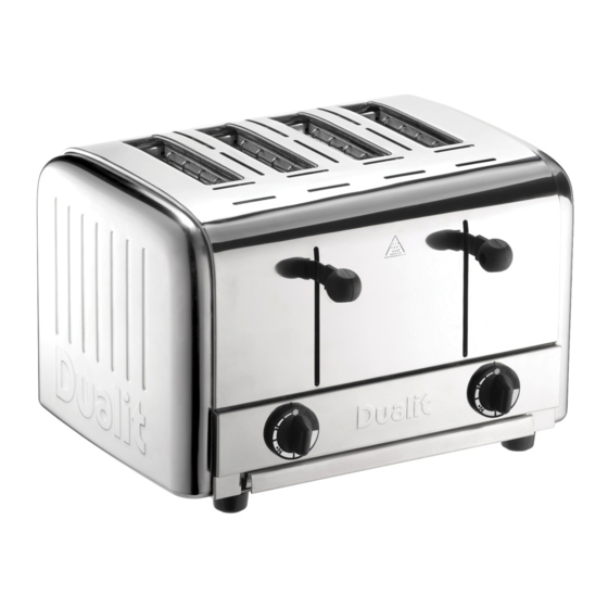 DUALIT CATERING POP UP TOASTER INSTRUCTION MANUAL & GUARANTEE Pdf