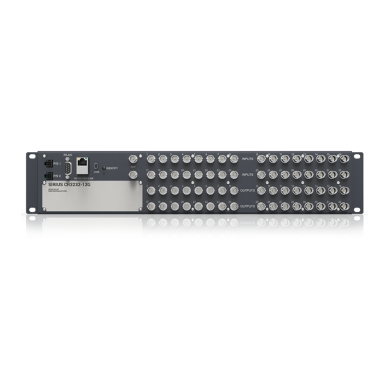 GRASS VALLEY SIRIUS SCR 1616-12G Installation And Operation Manual