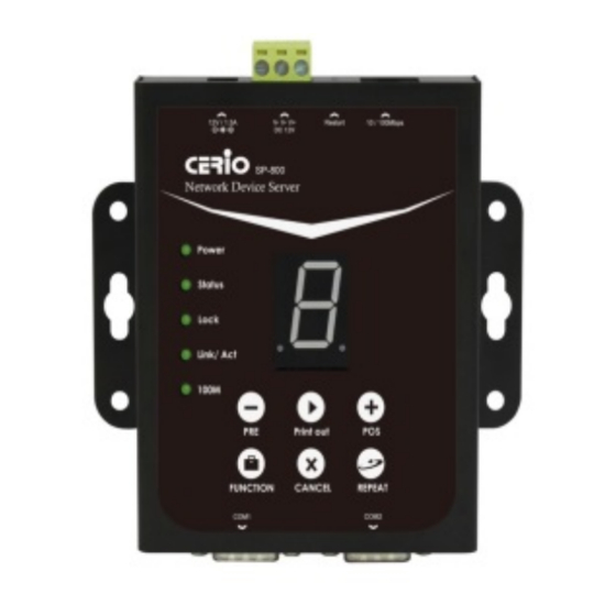 Cerio SP-800 Quick Installation Manual