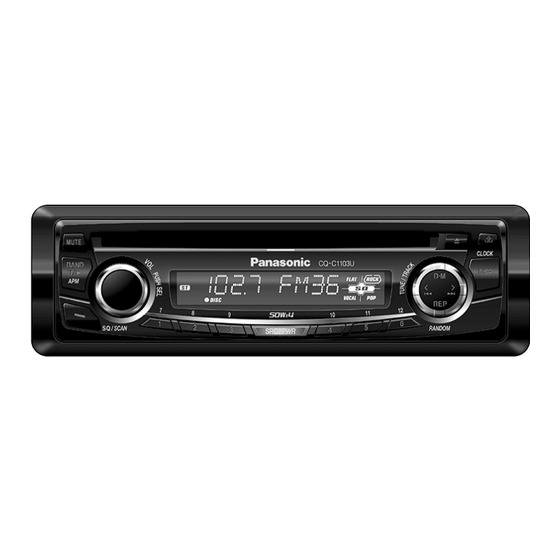 Panasonic CQC1103U - AUTO RADIO/CD DECK Service Manual