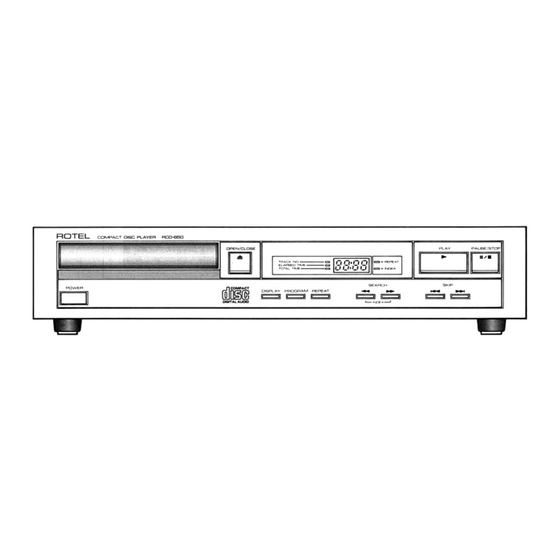 Rotel RCD-850 Owner's Manual