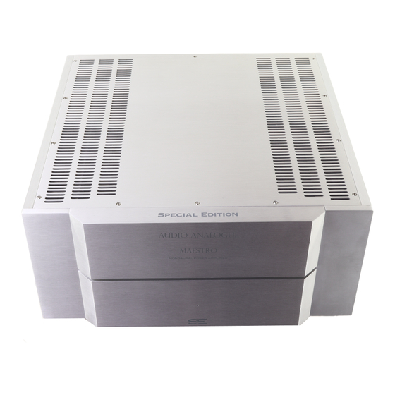 Audio Analogue Maestro MONO BLOCK POWER AMPLIFIER Owner's Manual