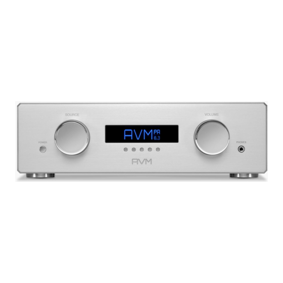 AVM OVATION PA 8.3 Manuals