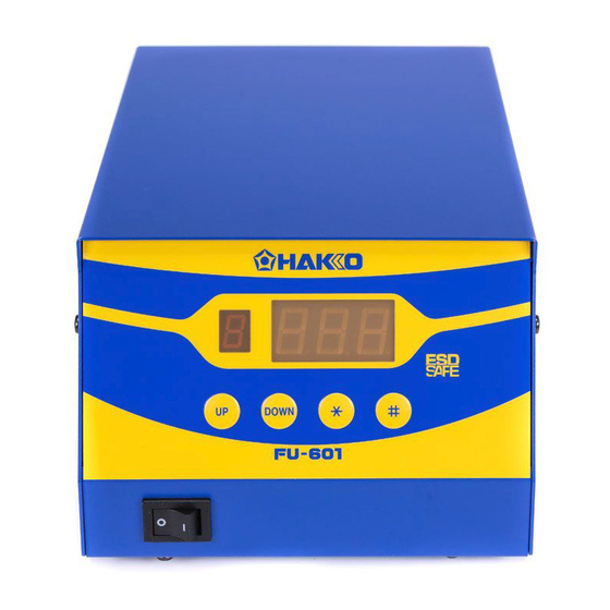 Hakko Electronics FU-601 Instruction Manual