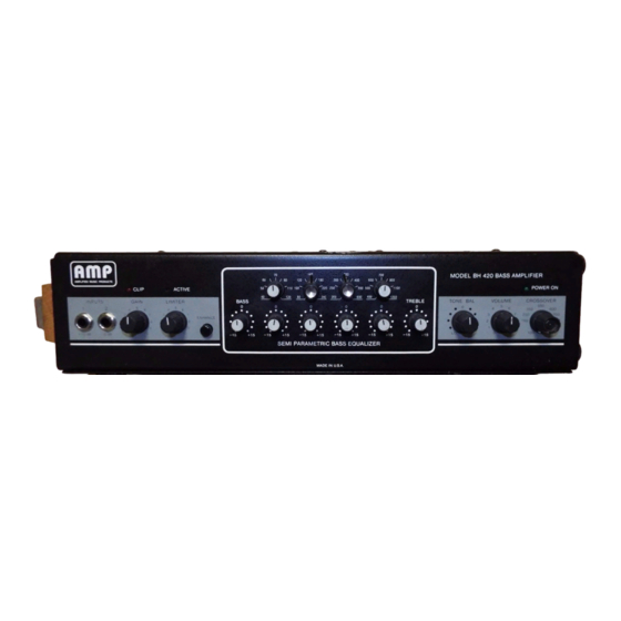 AMP BH-420 Owner's Manual