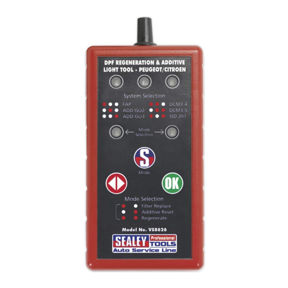 Sealey AUTO SERVICE VS8626 Instructions