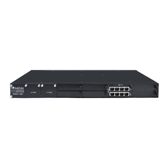 AudioCodes Mediant 2600 Quick Setup Manual