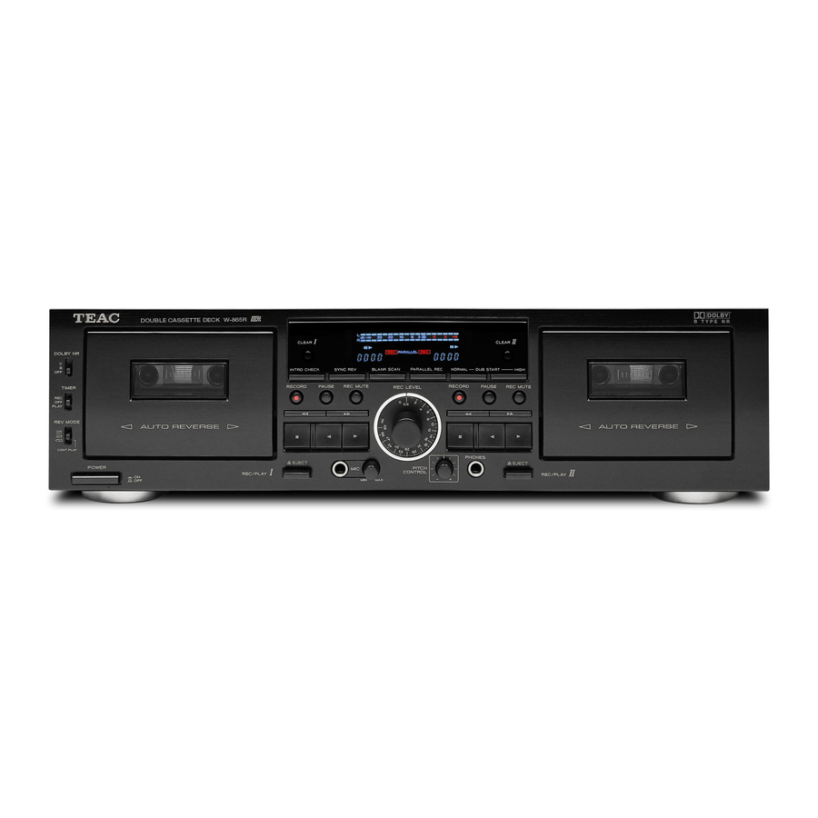 Teac W-865R Owner's Manual