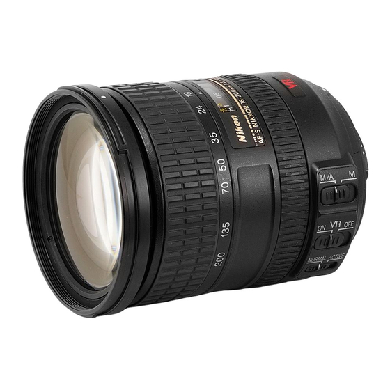 Nikon AF-S OX NIKKOR 18-200mm f/3.S-S.6G EO VR II Manuals