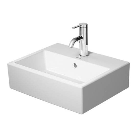DURAVIT D-CODE Template And Mounting Instructions