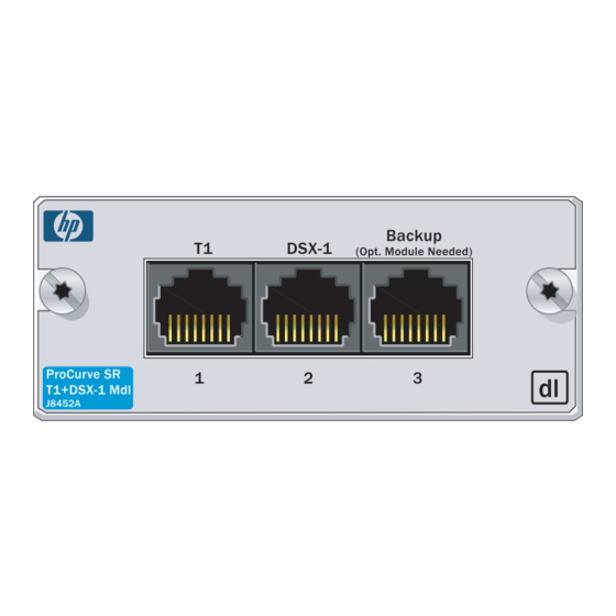 ProCurve J8452A Quick Start Manual