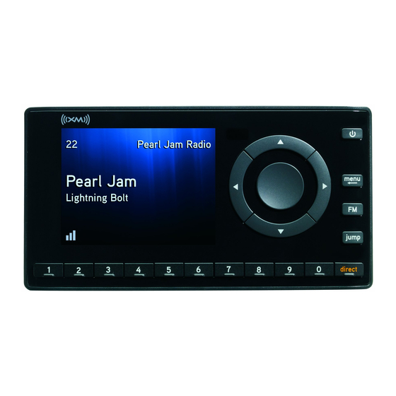 Sirius Satellite Radio XM onyX XDNX1V1 Quick Manual
