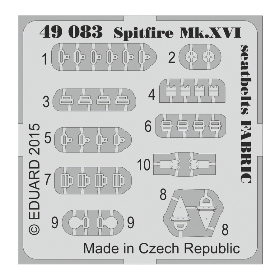 Eduard Spitfire Mk.XVI seatbelts FABRIC Assembly Instructions