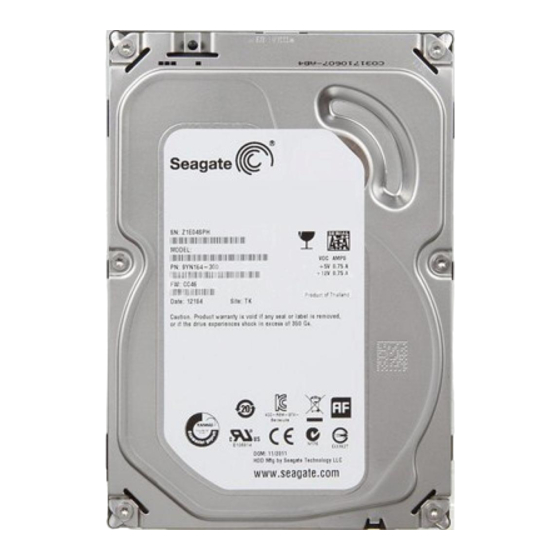 Seagate ST4000VM000 Manuals