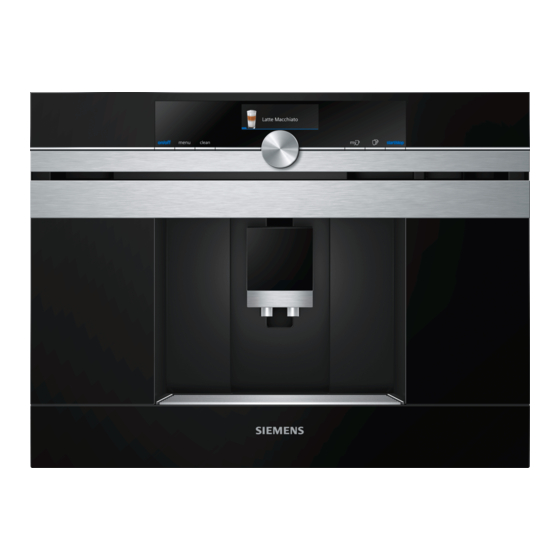 User Manuals: Siemens CT636LE 6 Series Coffee Machine