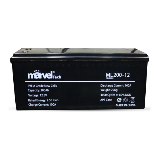 Marvel ML-150-12 Lithium Battery Pack Manuals