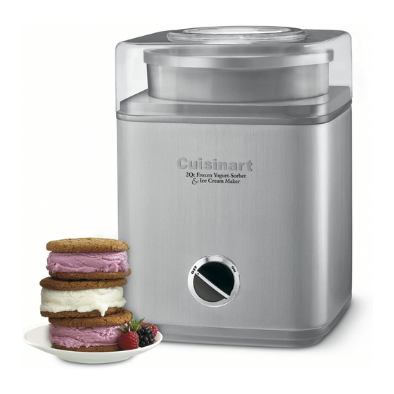 Cuisinart Pure Indulgence ICE-30BCC Series Instruction And Recipe Booklet