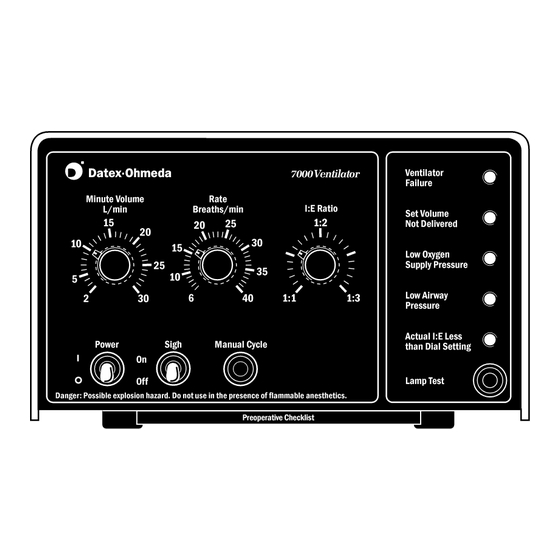 Datex-Ohmeda 7000 Service Manual