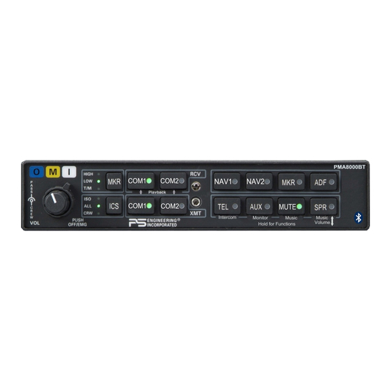 PS Engineering PMA8000BT Pilot's Manual And Operation Manual