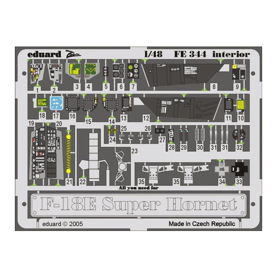Eduard Zoom F-18E Super Hornet interior Quick Start Manual