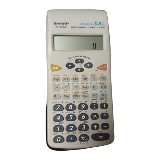 Sharp EL-509V Operation Manual