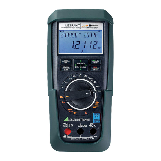 Gossen MetraWatt METRAHIT ULTRA Operating Instructionsc