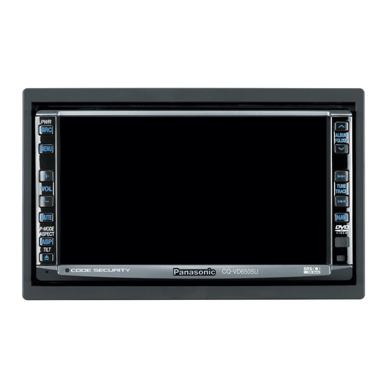 Panasonic CQ-VD6505U Operating Instructions Manual