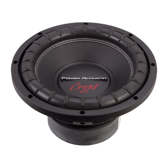 Power Acoustik Crypt CW2-102 User Manual