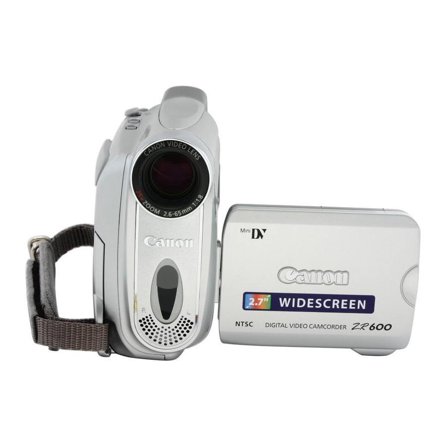 Canon ZR700 - MiniDV Camcorder With 25x Optical Zoom Instruction Manual